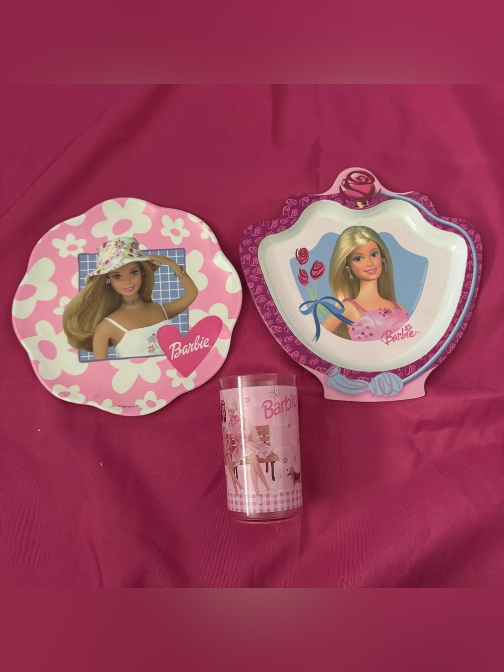 Vintage Barbie Plates + Vintage Barbie Cup / Rare Mattel Barbie Plate Bucket Hat